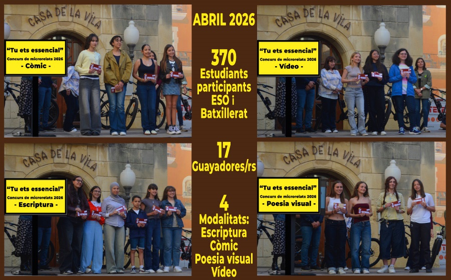 “Tu ets essencial”: 17 guanyadoras/rs d’ESO i batxillerat