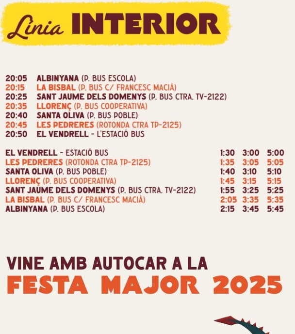 Linea interior Festa Major Vendrell 2025