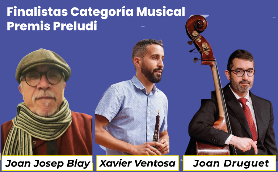 Los 3 finalistas “categoría Musical” de los Premios Preludi